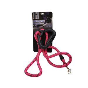 American Kennel Club Reflective Training Lead 6 FT Pink TPR Handle Dog Leash New